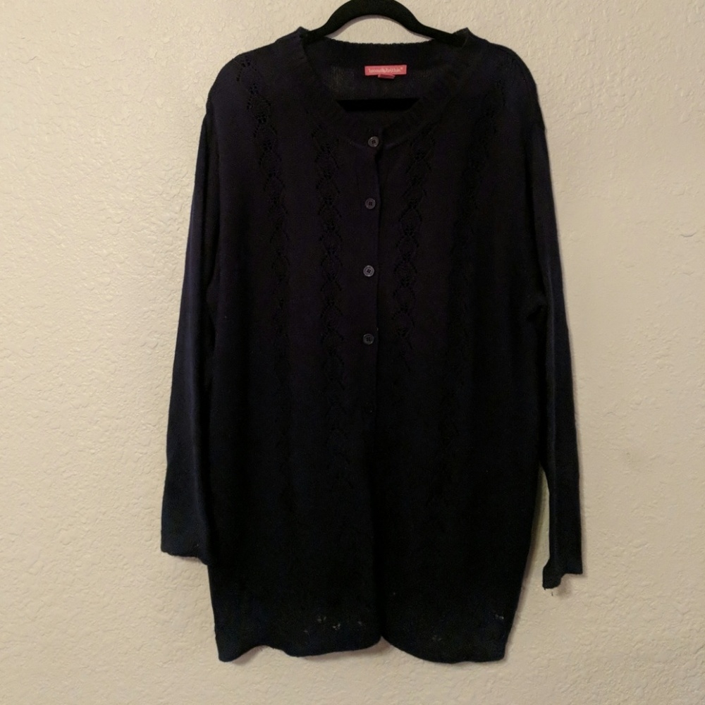Woman Within Navy Blue Sweater
